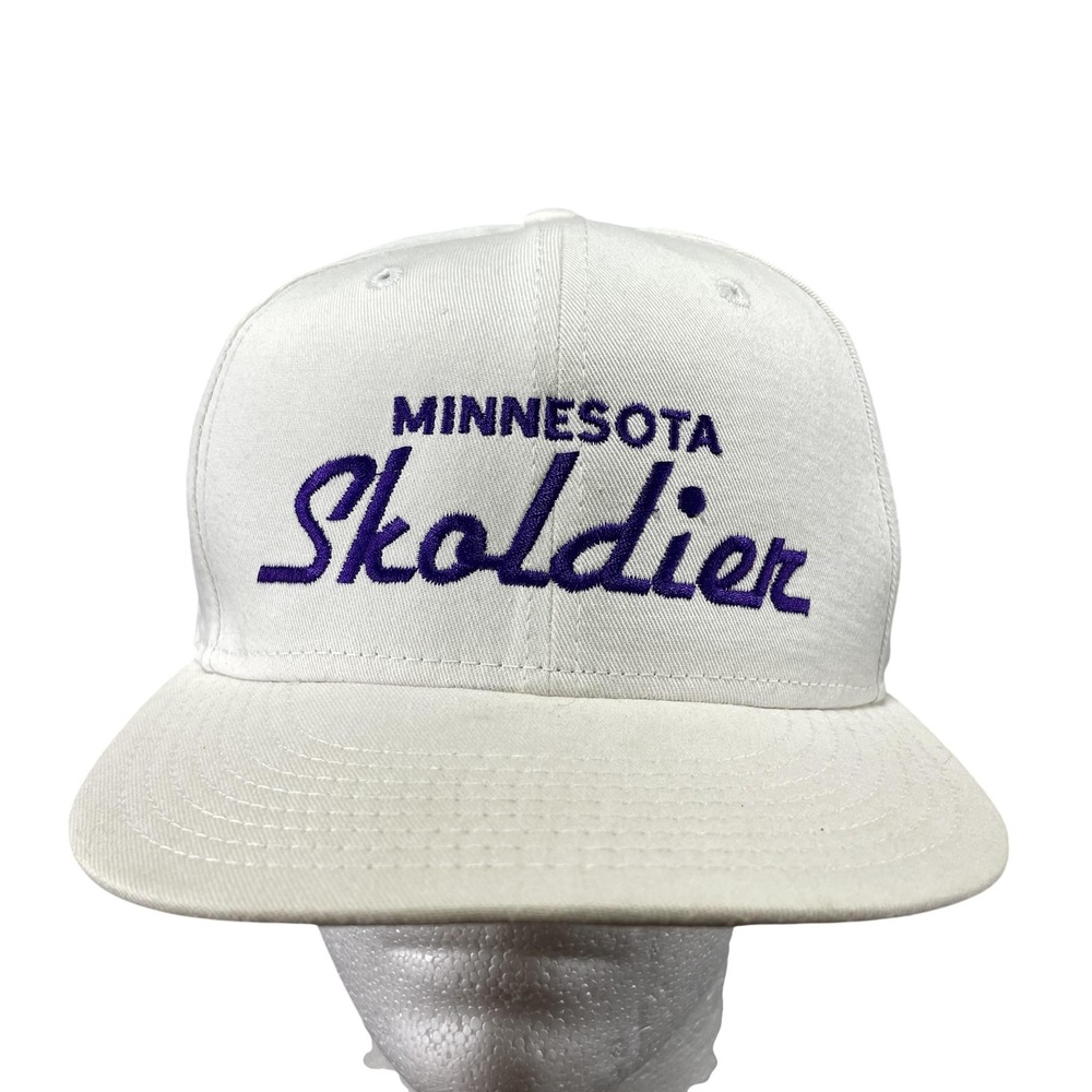 Minnesota Vikings Hat Cap Snap Back Mens Skoldier White NFL Football New Era